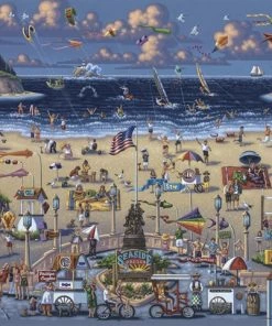 New 🎁 Dowdle Folk Art 500 Pieces Seaside 🎉