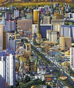 New 🎁 Dowdle Folk Art 1000 Pieces Las Vegas 🔥