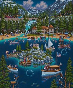New 🎁 Dowdle Folk Art 1000 Pieces Lake Tahoe 🧨