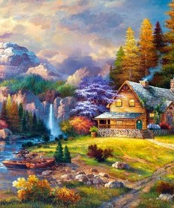 Wholesale ❤️ Castorland 1500 Pieces Mountain Hideaway 👏