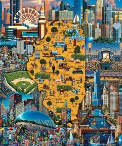 Outlet 🥰 Dowdle Folk Art 500 Pieces Best Of Chicago 🥰