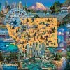 Outlet 💯 Dowdle Folk Art 100 Pieces Best Of Seattle ✨ -ART Puzzles Store 671095004046