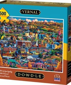 Brand new 😀 Dowdle Folk Art 500 Pieces Vernal 🎉 -ART Puzzles Store 671095004237 B