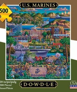 New ✔️ Dowdle Folk Art 500 Pieces U.S. Marines 👏