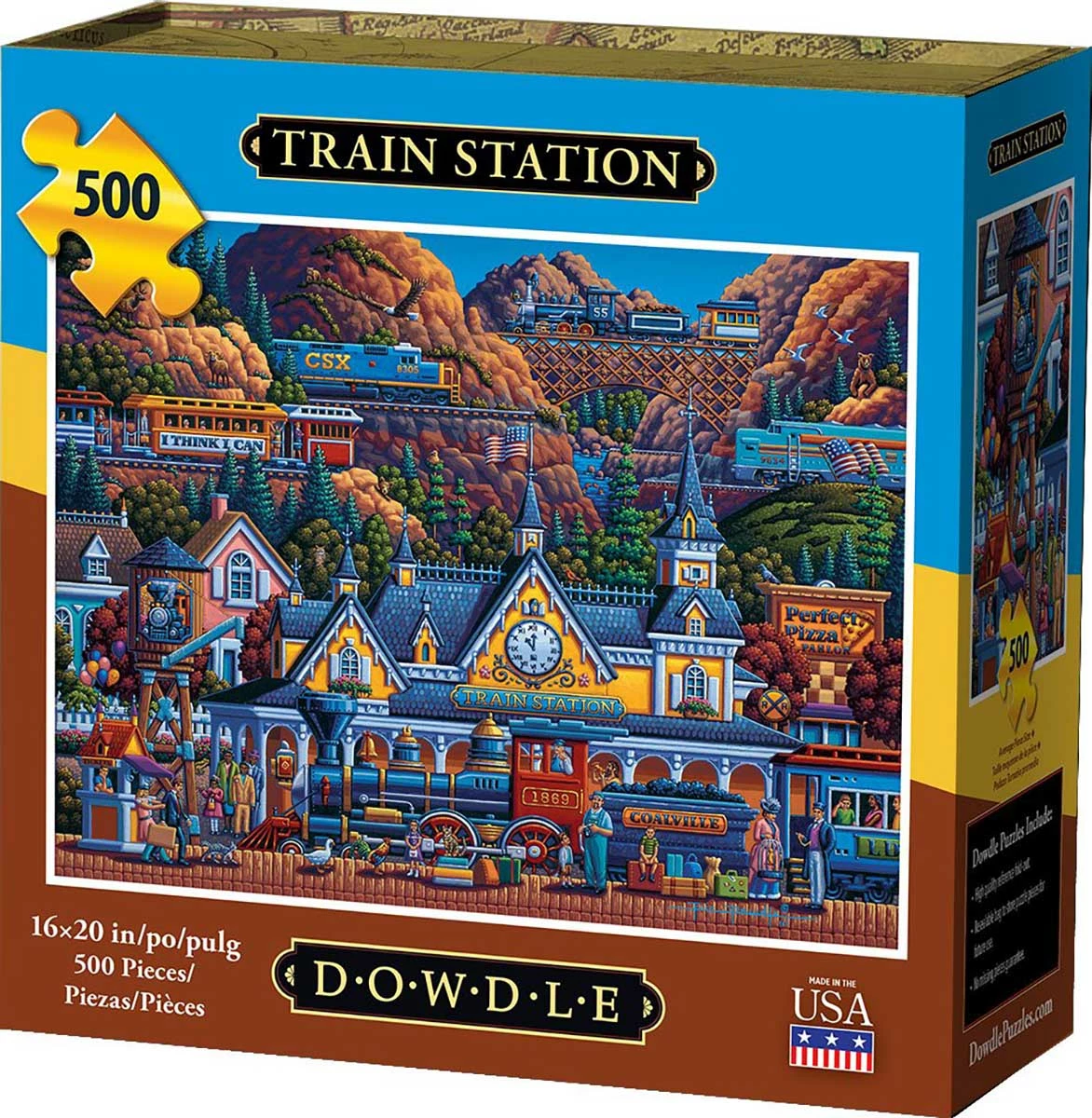 New ๐ฅฐ Dowdle Folk Art 500 Pieces Train Station ๐งจ 4 New ๐ฅฐ Dowdle Folk Art 500 Pieces Train Station ๐งจ - Image 2