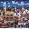Budget 🎁 Dowdle Folk Art 500 Pieces Santa Barbara Downtown 🥰 -ART Puzzles Store 671095005364 1