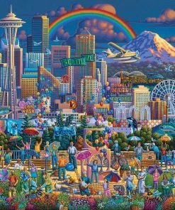 Brand new ๐ Dowdle Folk Art 1000 Pieces I Love Seattle ๐ฅ
