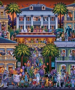 Promo 🧨 Dowdle Folk Art 1000 Pieces 🦇 Halloween Cajun Style 🎉