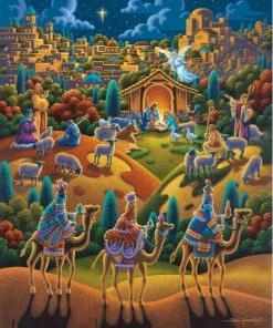 Hot Sale π Dowdle Folk Art 300 Pieces Nativity π