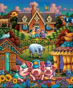 Promo 🛒 Dowdle Folk Art 100 Pieces Three Little Pigs 😉