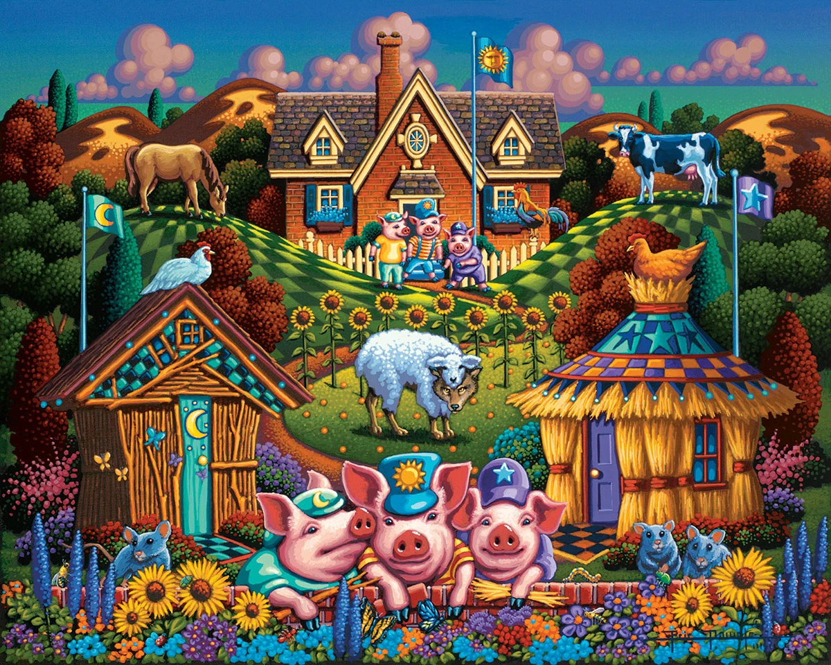 Promo π Dowdle Folk Art 500 Pieces Three Little Pigs π€© 3 Promo π Dowdle Folk Art 500 Pieces Three Little Pigs π€©
