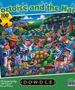 Discount 🛒 Dowdle Folk Art 100 Pieces Tortoise And The Hare 🥰