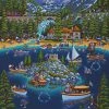 New ✔️ Dowdle Folk Art 500 Pieces Lake Tahoe 🤩 -ART Puzzles Store Lake Tahoe 01