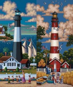 Best Pirce ✨ Dowdle Folk Art 500 Pieces Lighthouses South 🔔