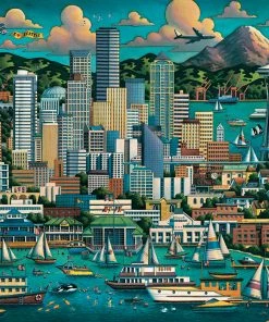 Deals 🔔 Dowdle Folk Art 500 Pieces Seattle Great Wheel 🧨